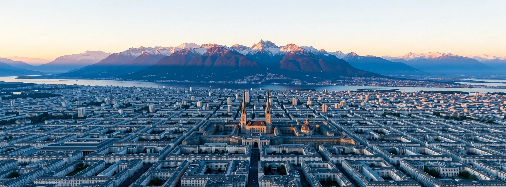 Geneva skyline at dawn